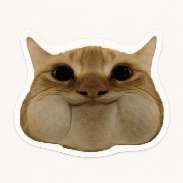 Puffed Cheek Cat Sticker