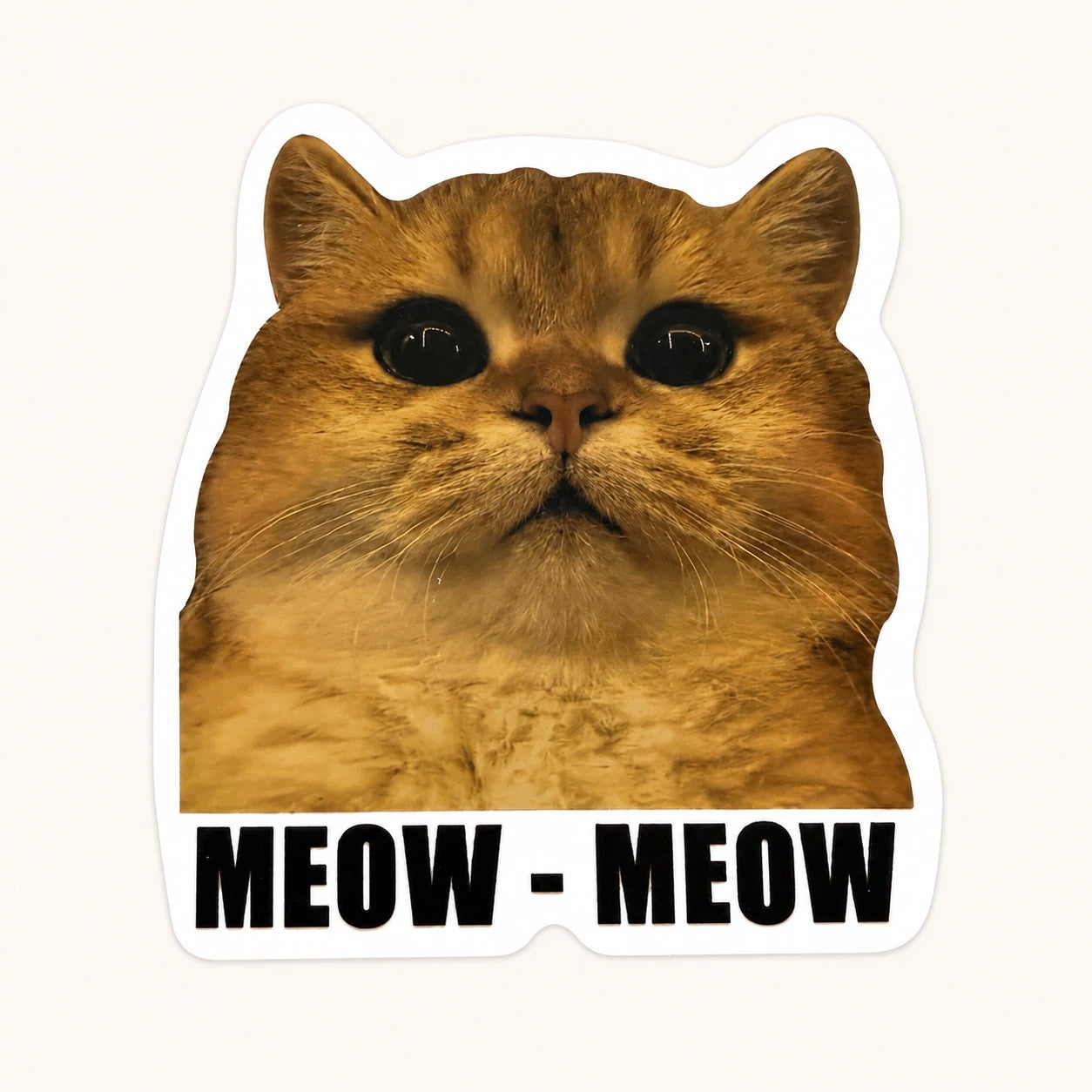 Big-Eyed Golden Meow-Meow Sticker
