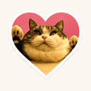 Heart-Shaped Peeking Cat Sticker