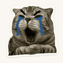 Crying Cat Meme Sticker