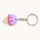 Melting Purple Ice Cream Cone Keychain