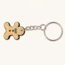 Gingerbread Man Blue Bowtie Keychain