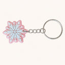 Pink and White Snowflake Keychain