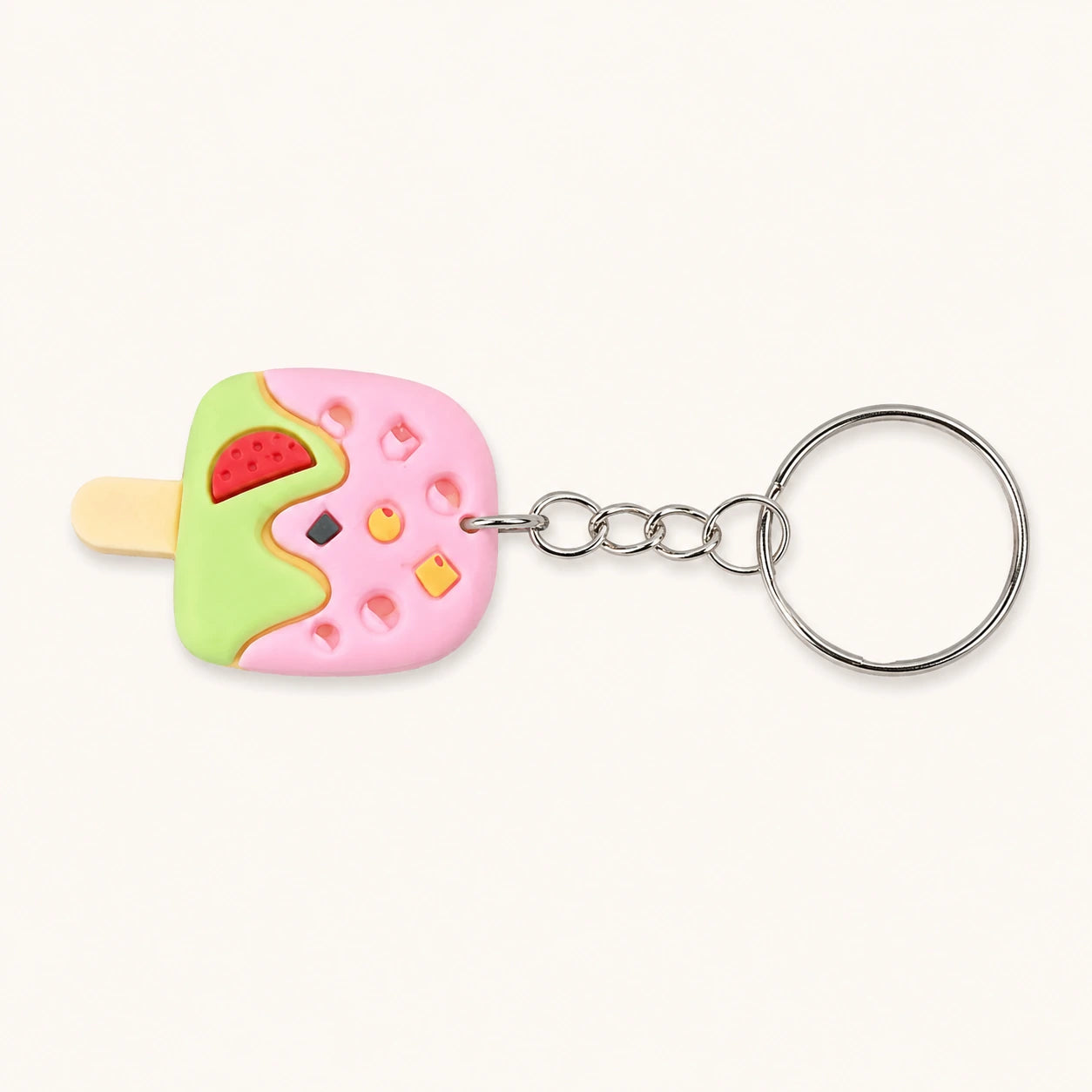 Pink Green Watermelon Popsicle Keychain