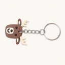 Cute Brown Antlered Moose Keychain