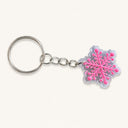 Clear Pink Snowflake Keychain