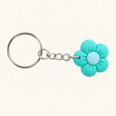 Aqua Blue Flower Keychain