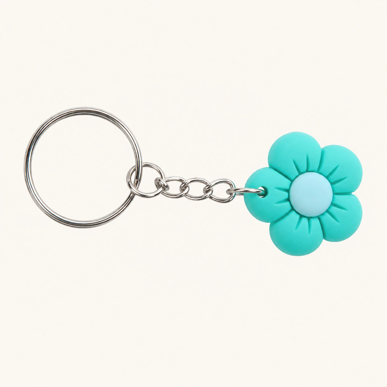 Aqua Blue Flower Keychain