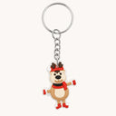 Happy Reindeer Red Winter Outfit Keychain