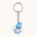 Happy Blue Winged Bunny Keychain
