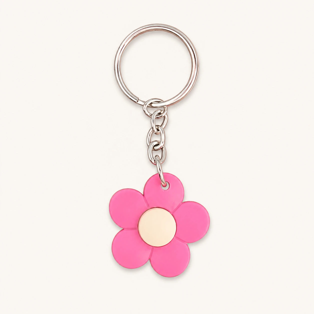 Pink Flower Keychain
