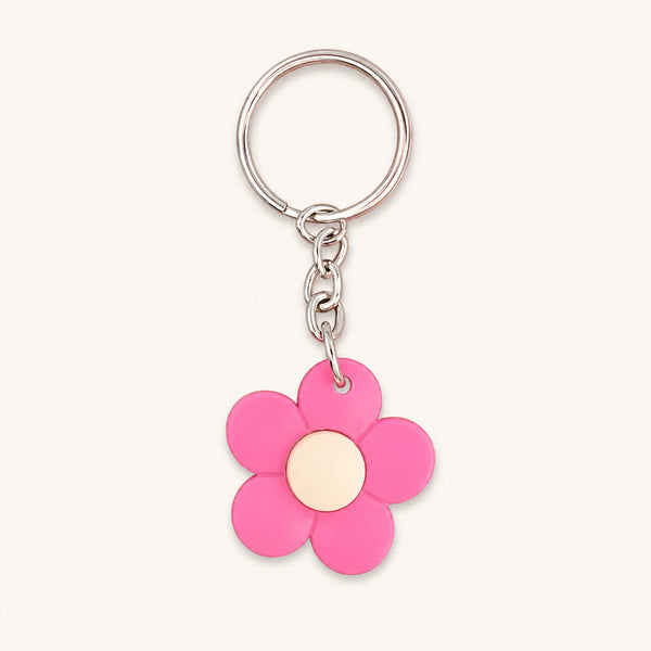 Pink Flower Keychain