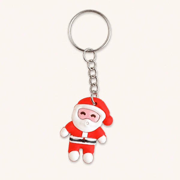 Happy Cartoon Santa Keychain