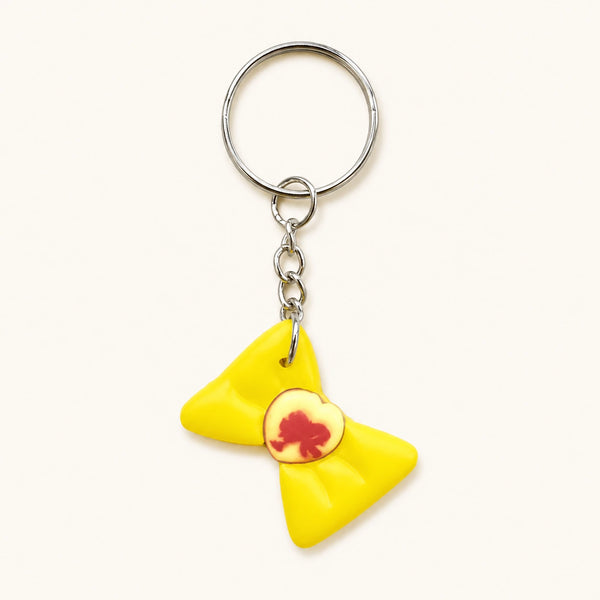 Yellow Bow Heart Keychain