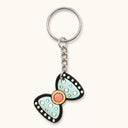 Polka Dot Blue Bow Tie Keychain