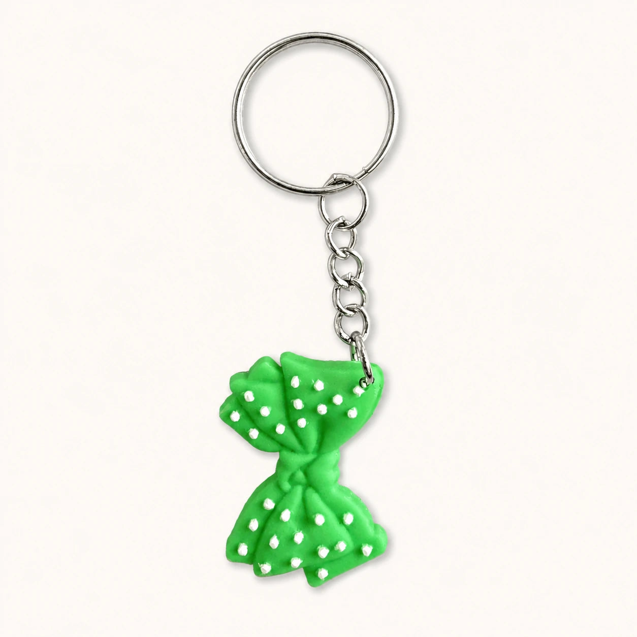 Green Polka Dot Bow Tie Keychain