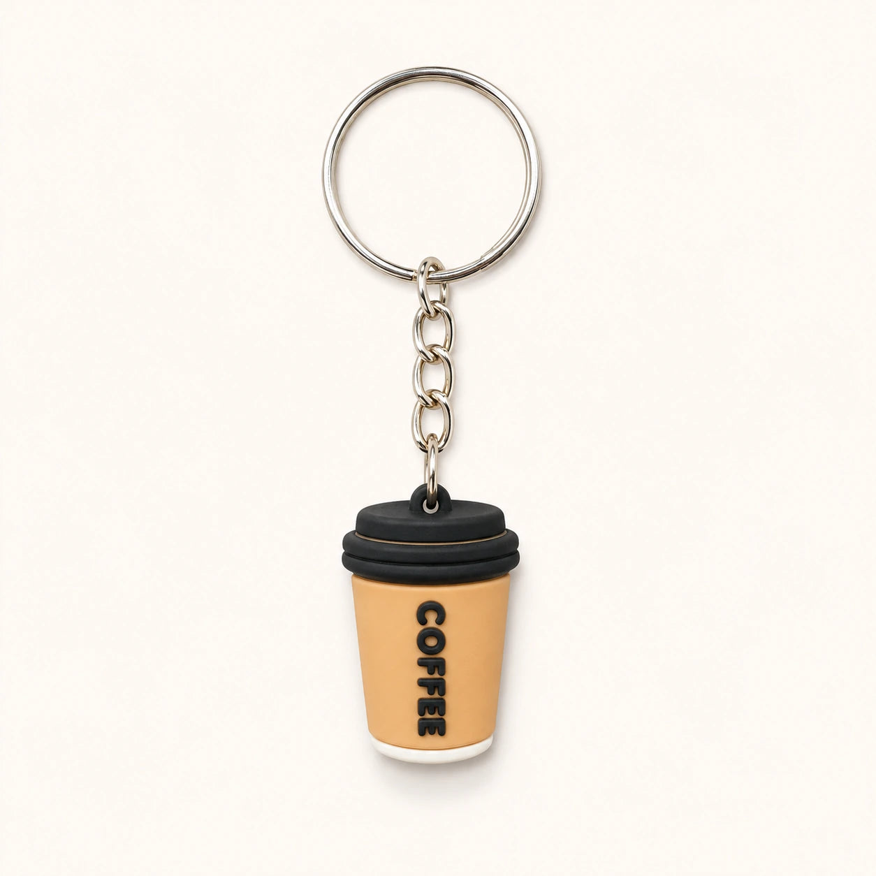Beige COFFEE Cup Keychain
