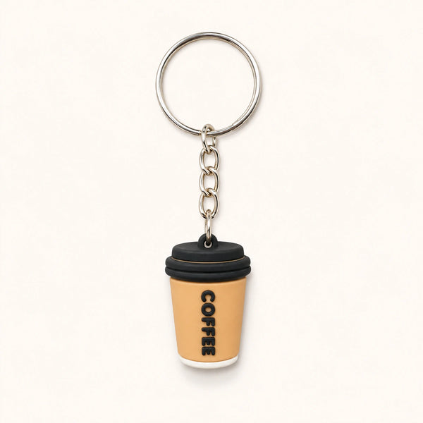 Beige COFFEE Cup Keychain