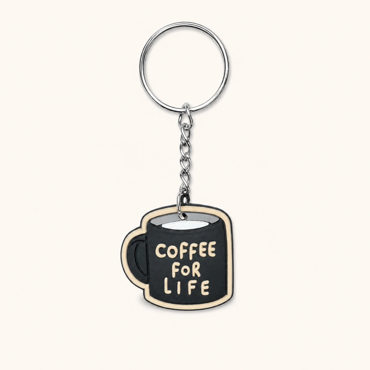 Black Coffee For Life Mug Keychain