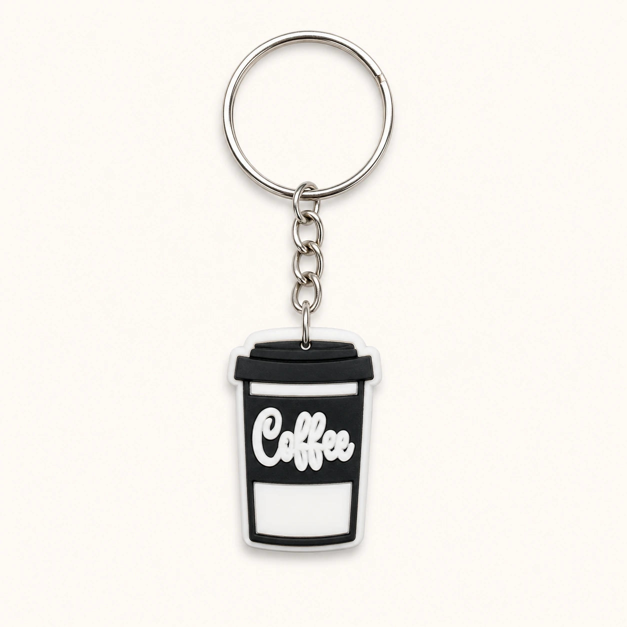 Coffee Text Cup Keychain