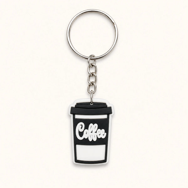 Coffee Text Cup Keychain