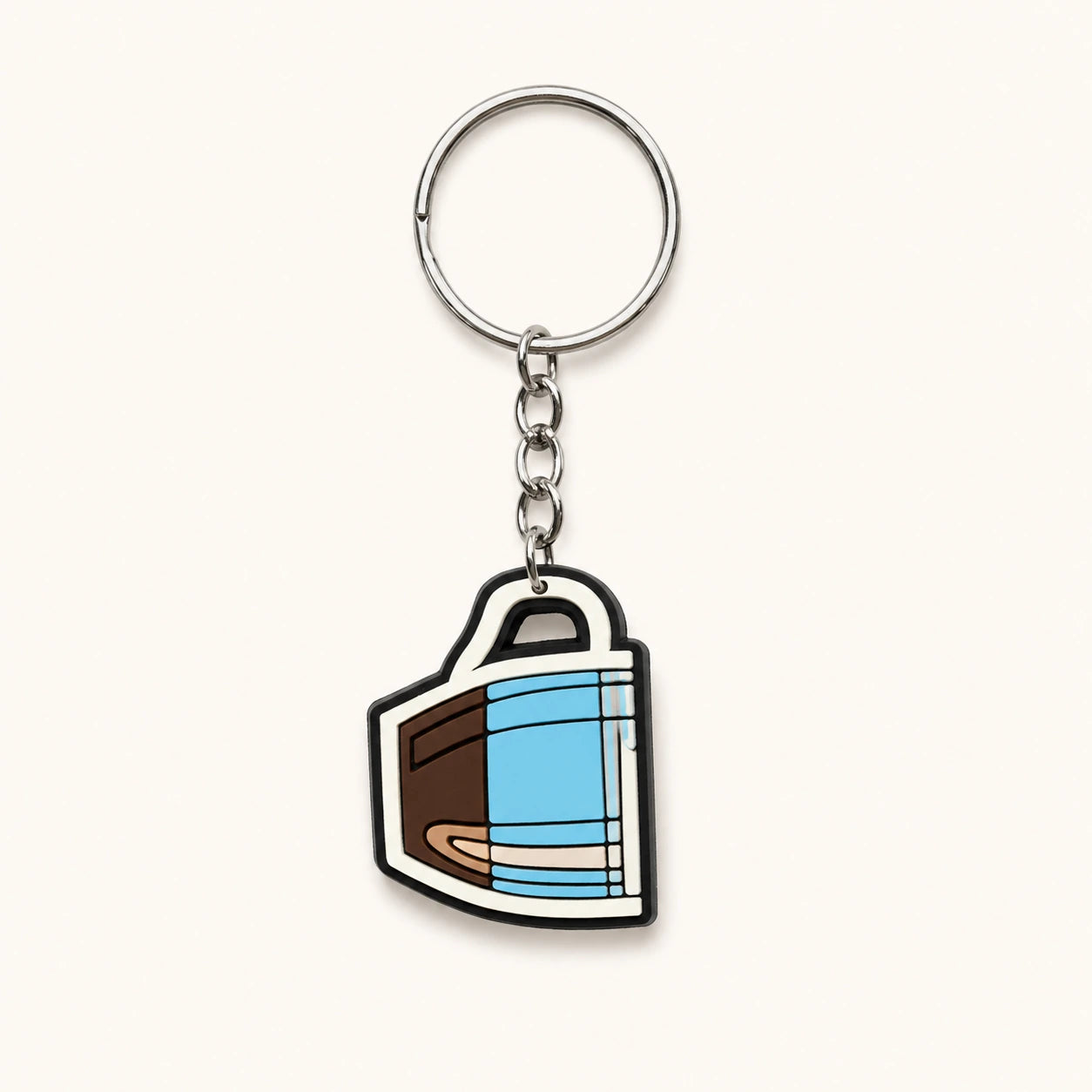 Brown Blue Coffee Mug Keychain