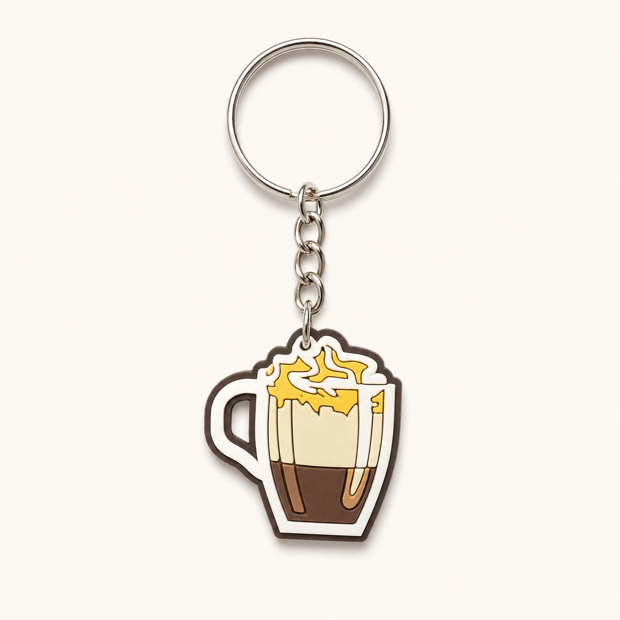 Caramel Topped Layered Coffee Keychain