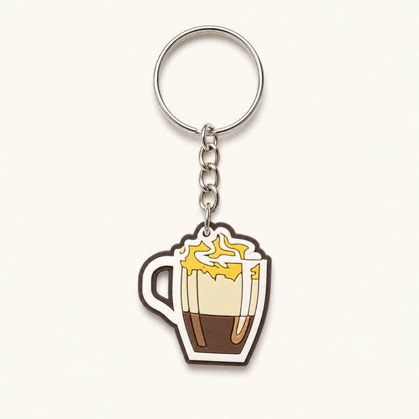 Caramel Topped Layered Coffee Keychain