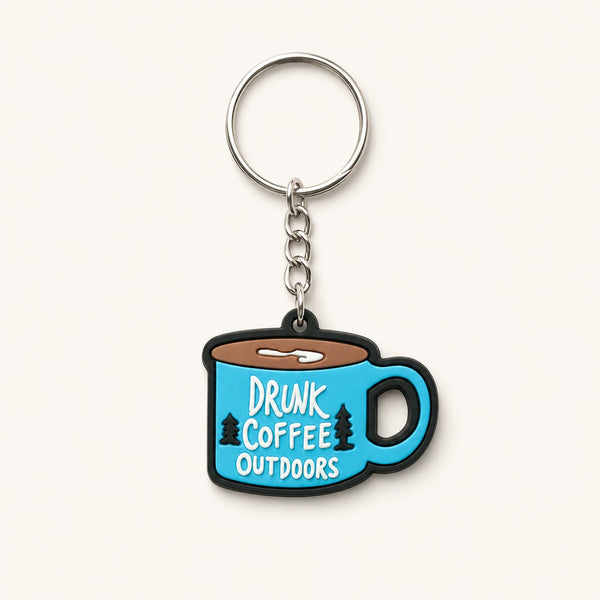 Coffee Mug Outdoors Keychain