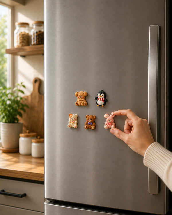 Teddy & Friends Fridge Magnets — Set of 5