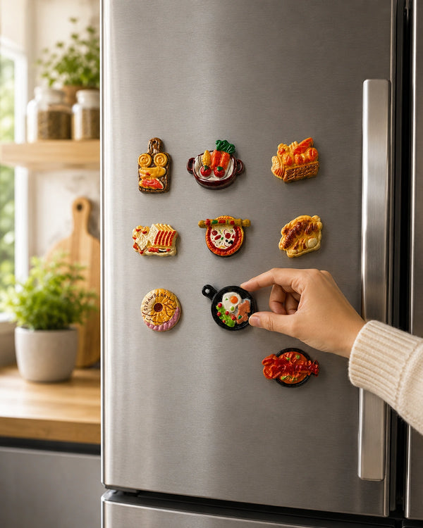 Mini Food 3D Fridge Magnets — Set of 10