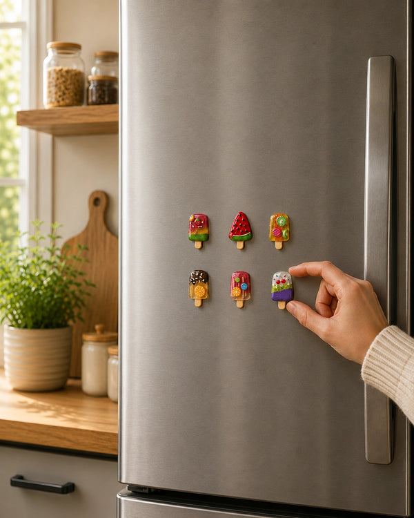 Fruit Popsicle Fridge Magnets — Set of 6