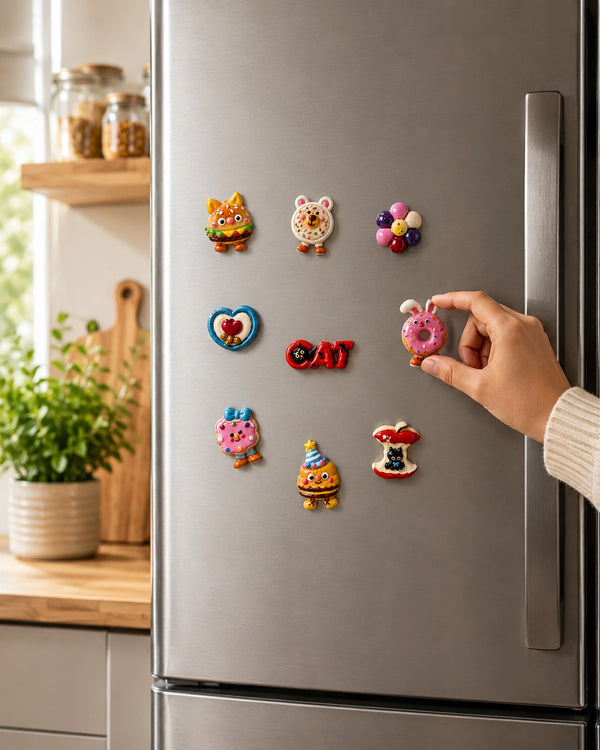 Kawaii Cartoon Fridge Magnets — Set of 8