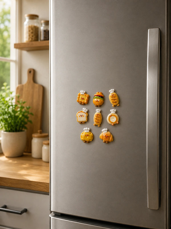 Chef Bakery Fridge Magnets — Set of 8