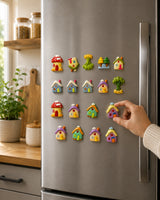 Tiny Village Fridge Magnets — Set of 16