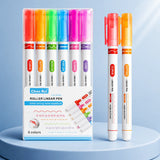 Flower Outline Curve Pens — Set of 6 — 6