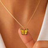Yellow Butterfly Necklace