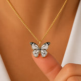 White Butterfly Necklace