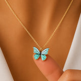 Mint Butterfly Necklace